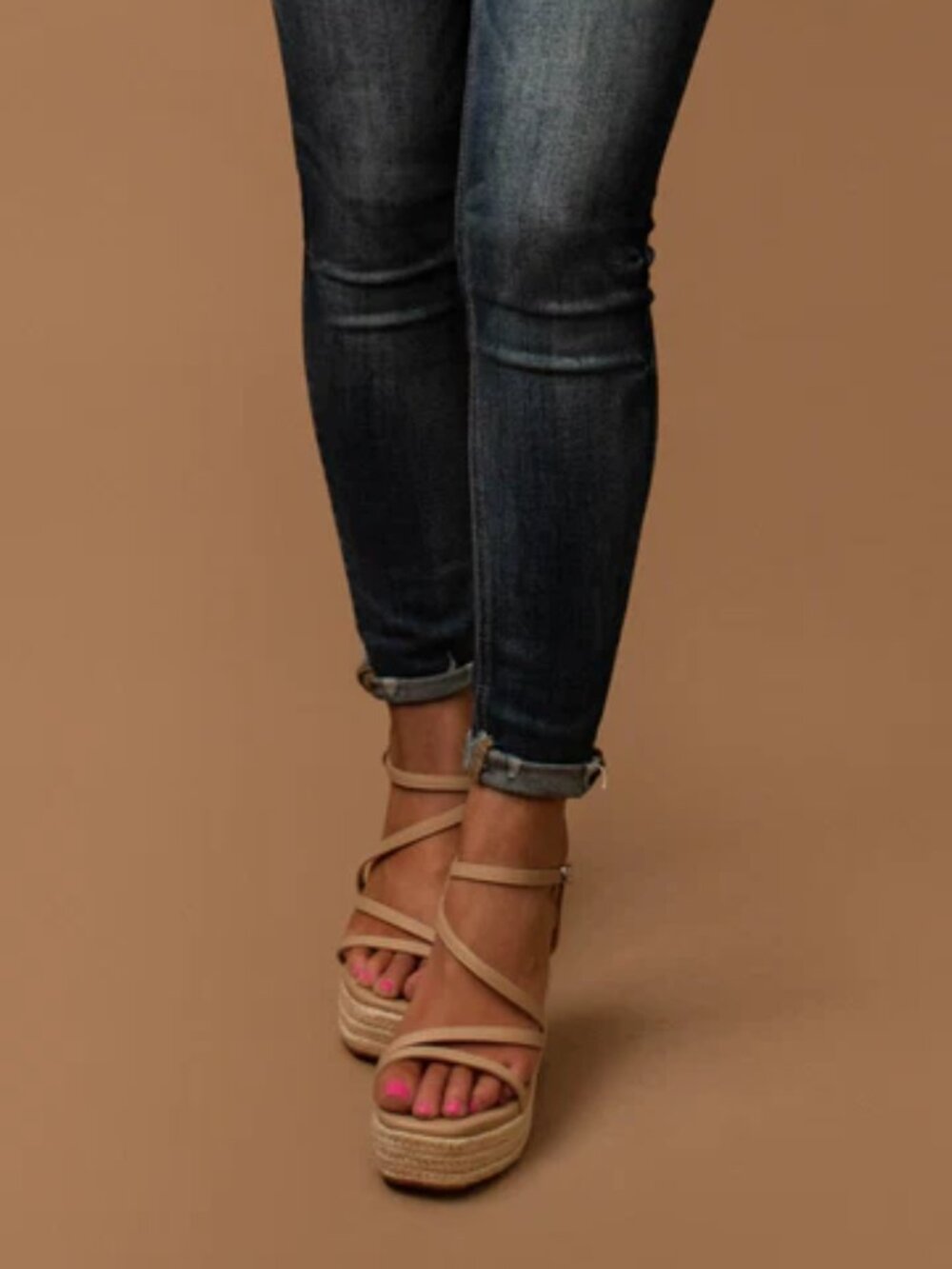 Noelle Strappy Espadrille Wedge Sandals (Beige) - Picture 2 of 2